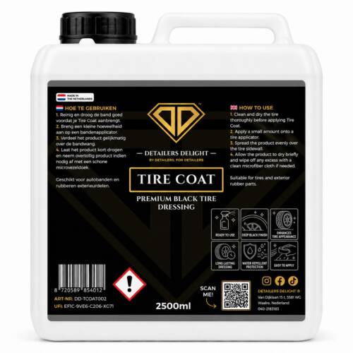 DETAILERS DELIGHT TIRE COAT – PREMIUM BLACK TIRE DRESSING 2.5L