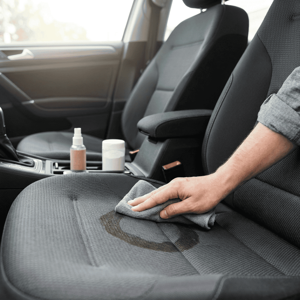 Olie en vetvlekken verwijderen uit autobekleding