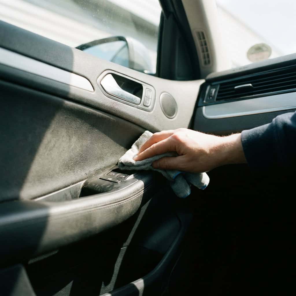 Plakkerige knopjes in de auto reinigen